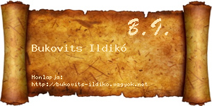 Bukovits Ildikó névjegykártya